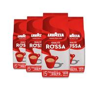 Lavazza, Qualità Rossa, Caffè in Grani, con Note Aromatiche di Cioccolato e Frutta Secca, Arabica e Robusta, Intensità 5/10, Tostatura Media, 4 Confezioni da 500 g