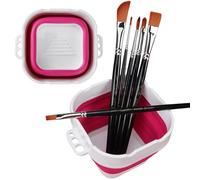 Lave-pinceau pliable pour seau de peinture | Seau porte-brosse 1.2L avec tasse à eau pour aquarelle et peinture à l'huile | Solution pratique pour le nettoyage de pinceaux, gain de temps et d'espace