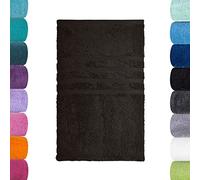 Lavea® 1 Asciugamano Viso e Mani 50x100 cm in Spugna di Cotone Bio 100% Morbidi e Assorbenti, per Casa Hotel Spa - Asciugamano da Bagno - Nero