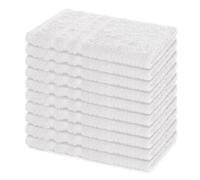 Lavea® 10 Asciugamani Ospite 30x50 cm in Spugna di Cotone 100% Morbidi e Assorbenti, per Casa Hotel Spa - Ideali anche come Asciugamani Bagno Viso e Bidet Bianco