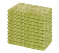 Lavea® 10 Asciugamani Ospite 30x50 cm in Spugna di Cotone 100% Morbidi e Assorbenti, per Casa Hotel Spa - Ideali anche come Asciugamani Bagno Viso e Bidet Verde tiglio