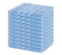 Lavea® 10 Lavette Bagno 30x30 cm in Spugna di Cotone 100% Morbidi e Assorbenti, per Casa Hotel Spa - Ideali anche come Asciugamani Bagno Viso e Bidet - Blu delfino