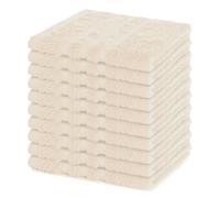 Lavea® 10 Lavette Bagno 30x30 cm in Spugna di Cotone 100% Morbidi e Assorbenti, per Casa Hotel Spa - Ideali anche come Asciugamani Bagno Viso e Bidet - Crema