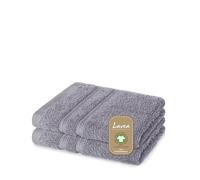Lavea® 2 Lavette Bagno 30x30 cm in Spugna di Cotone Bio 100% Morbidi e Assorbenti, per Casa Hotel Spa - Ideali anche come Asciugamano Viso e Bidet - Grigio chiaro