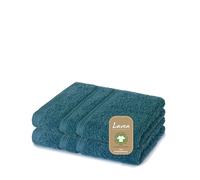 Lavea® 2 Lavette Bagno 30x30 cm in Spugna di Cotone Bio 100% Morbidi e Assorbenti, per Casa Hotel Spa - Ideali anche come Asciugamano Viso e Bidet - Blu oceano