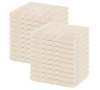 Lavea® 20 Lavette Bagno 30x30 cm in Spugna di Cotone 100% Morbidi e Assorbenti, per Casa Hotel Spa - Ideali anche come Asciugamani Bagno Viso e Bidet - Crema