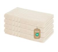 Lavea® 4 Asciugamani Viso e Mani 50x100 cm in Spugna di Cotone 100% Morbidi e Assorbenti, per Casa Hotel Spa - Asciugamano da Bagno - Crema