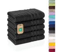 Lavea® 5 Asciugamani Ospite 30x50 cm in Spugna di Cotone 100% Morbidi e Assorbenti, per Casa Hotel Spa - Ideali anche come Asciugamani Bagno Viso e Bidet - Antracite
