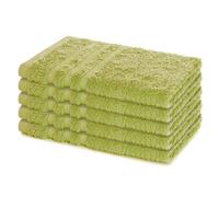 Lavea® 5 Asciugamani Ospite 30x50 cm in Spugna di Cotone 100% Morbidi e Assorbenti, per Casa Hotel Spa - Ideali anche come Asciugamani Bagno Viso e Bidet - Verde tiglio