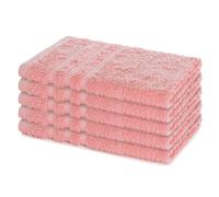 Lavea® 5 Asciugamani Ospite 30x50 cm in Spugna di Cotone 100% Morbidi e Assorbenti, per Casa Hotel Spa - Ideali anche come Asciugamani Bagno Viso e Bidet - Rosa pastello