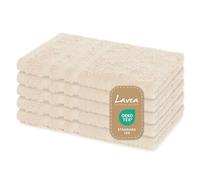 Lavea® 5 Asciugamani Ospite 30x50 cm in Spugna di Cotone 100% Morbidi e Assorbenti, per Casa Hotel Spa - Ideali anche come Asciugamano Viso e Bidet - Crema
