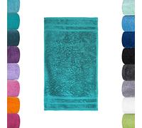 Lavea® 6 Asciugamani Ospite 30x50 cm in Spugna di Cotone Bio 100% Morbidi e Assorbenti, per Casa Hotel Spa - Ideali anche come Asciugamano Viso e Bidet - Blu oceano