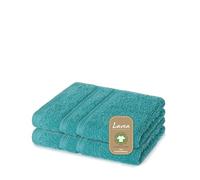 Lavea® 6 Lavette Bagno 30x30 cm in Spugna di Cotone Bio 100% Morbidi e Assorbenti, per Casa Hotel Spa - Ideali anche come Asciugamano Viso e Bidet - Blu oceano