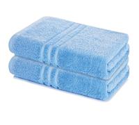 Lavea® Set 2 Asciugamani Bagno 80x200 cm in Spugna 100% Cotone Morbidi e Assorbenti - Ideali come Asciugamani Doccia Grandi e come Asciugamano Palestra - Blu delfino
