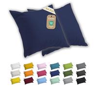 Lavea® Set 2 Federe per Cuscini da Letto 65x65 cm - Copricuscini 100% Cotone Jersey Morbidi e Traspiranti, con Cerniera YKK di Qualità, OEKO-TEX - Blu galaxy