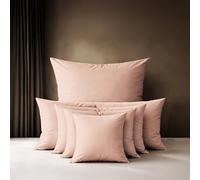 Lavea® Set 2 Federe per Cuscini da Letto 80x80 cm - Copricuscini 100% Cotone - Morbidi e Traspiranti, con Cerniera YKK di Qualità, OEKO-TEX - Cappuccino