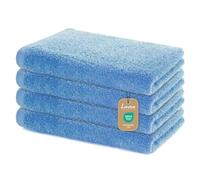 Lavea Set 4 Asciugamani Viso 40x70 cm - 100% Cotone - Morbidi e Assorbenti - Certificati Oeko-TEX 100 - Lavabili a 60°C - Asciugamani Bagno per Ospiti, Sport, Hotel, Casa - Blu Delfino