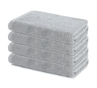 Lavea® Set 4 Teli Doccia 60x120 cm - Asciugamani Bagno morbidi e assorbenti - 100% cotone, Oeko-TEX 100 - con Asola - Lavabili a 60°C - per Hotel, Ospiti, Spa, Casa - Argento