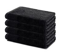 Lavea® Set 4 Teli Doccia 60x120 cm - Asciugamani Bagno morbidi e assorbenti - 100% cotone, Oeko-TEX 100 - con Asola - Lavabili a 60°C - per Hotel, Ospiti, Spa, Casa - Nero