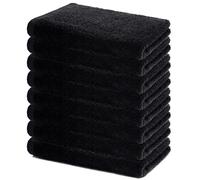 Lavea® Set 8 Asciugamani Viso 40x70 cm - 100% Cotone - Morbidi e Assorbenti - Certificati Oeko-TEX 100 - Lavabili a 60°C - Asciugamani Bagno per Ospiti, Sport, Hotel, Casa - Nero
