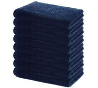 Lavea® Set 8 Asciugamani Viso 40x70 cm - 100% Cotone - Morbidi e Assorbenti - Certificati Oeko-TEX 100 - Lavabili a 60°C - Asciugamani Bagno per Ospiti, Sport, Hotel, Casa - Blu Navy