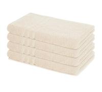 Lavea® Set Asciugamani Bagno 4 Pezzi 50x100 cm - Spugna 100% Cotone Morbida e Assorbente - Asciugamani Viso, Mani e Bidet per Casa, Hotel, Spa - Crema