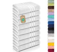 Lavea® Set Asciugamani Bagno 8 Pezzi 50x100 cm - Spugna 100% Cotone Morbida e Assorbente - Asciugamani Viso, Mani e Bidet per Casa, Hotel, Spa - Bianco