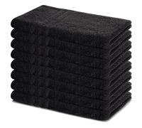 Lavea® Set Asciugamani Bagno 8 Pezzi 50x100 cm - Spugna 100% Cotone Morbida e Assorbente - Asciugamani Viso, Mani e Bidet per Casa, Hotel, Spa - Nero