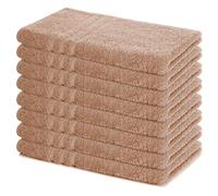 Lavea® Set Asciugamani Bagno 8 Pezzi 50x100 cm - Spugna 100% Cotone Morbida e Assorbente - Asciugamani Viso, Mani e Bidet per Casa, Hotel, Spa - Cappuccino