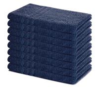 Lavea® Set Asciugamani Bagno 8 Pezzi 50x100 cm - Spugna 100% Cotone Morbida e Assorbente - Asciugamani Viso, Mani e Bidet per Casa, Hotel, Spa - Blu navy