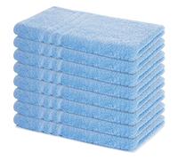 Lavea® Set Asciugamani Bagno 8 Pezzi 50x100 cm - Spugna 100% Cotone Morbida e Assorbente - Asciugamani Viso, Mani e Bidet per Casa, Hotel, Spa - Blu delfino