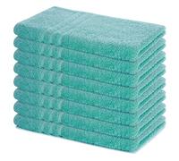 Lavea® Set Asciugamani Bagno 8 Pezzi 50x100 cm - Spugna 100% Cotone Morbida e Assorbente - Asciugamani Viso, Mani e Bidet per Casa, Hotel, Spa - Turchese