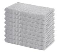 Lavea® Set Asciugamani Bagno 8 Pezzi 50x100 cm - Spugna 100% Cotone Morbida e Assorbente - Asciugamani Viso, Mani e Bidet per Casa, Hotel, Spa - Argento