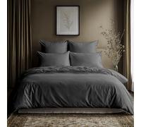 Lavea® Set Copripiumino Una Piazza e Mezza 155x220 cm in 100% Cotone + 1 Federa 80x80 cm - Morbido e Traspirante, OEKO-TEX - Antracite
