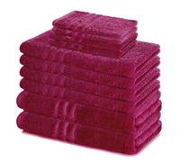 Lavea® Set di Asciugamani da 10 pezzi - 100% Spugna di Cotone - 4 Asciugamani Viso, 2 Teli doccia, 2 Asciugamani Ospiti, 2 Lavette - per Casa Hotel Spa - Bordeaux