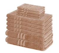 Lavea® Set di Asciugamani da 10 pezzi - 100% Spugna di Cotone - 4 Asciugamani Viso, 2 Teli doccia, 2 Asciugamani Ospiti, 2 Lavette - per Casa Hotel Spa - Cappuccino
