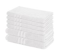 Lavea® Set di Asciugamani da 6 pezzi - 100% Spugna di Cotone - 4 Asciugamani Viso 50x100 cm e 2 Teli Doccia 70x140 cm, per Casa Hotel Spa - Bianco