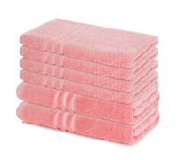 Lavea® Set di Asciugamani da 6 pezzi - 100% Spugna di Cotone - 4 Asciugamani Viso 50x100 cm e 2 Teli Doccia 70x140 cm, per Casa Hotel Spa - Rosa pastello
