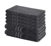 Lavea® Set di Asciugamani da 6 pezzi - 100% Spugna di Cotone - 4 Asciugamani Viso 50x100 cm e 2 Teli Doccia 70x140 cm, per Casa Hotel Spa - Antracite