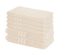 Lavea® Set di Asciugamani da 6 pezzi - 100% Spugna di Cotone - 4 Asciugamani Viso 50x100 cm e 2 Teli Doccia 70x140 cm, per Casa Hotel Spa - Crema