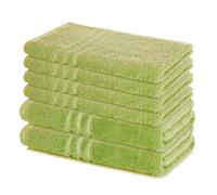 Lavea® Set di Asciugamani da 6 pezzi - 100% Spugna di Cotone - 4 Asciugamani Viso 50x100 cm e 2 Teli Doccia 70x140 cm, per Casa Hotel Spa - Verde tiglio