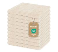 Lavea Set di asciugamani in 100% cotone - Serie Elena - Perfezionare per Hotel & Spa - morbido e resistente - 10 Pezzi 30 x 30 cm - Salvietta - Crema