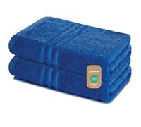 Lavea Set di asciugamani in 100% cotone - Serie Elena - Perfezionare per Hotel & Spa - morbido e resistente - 2 Pezzi 80 x 200 cm - Telo maxi - Blu Royal