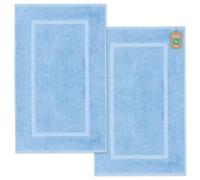 Lavea Set di asciugamani in 100% cotone - Serie Elena - Perfezionare per Hotel & Spa - morbido e resistente - 2 Pezzi 50 x 80 cm - Asciugamano viso - Blu Delfino