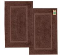 Lavea Set di asciugamani in 100% cotone - Serie Elena - Perfezionare per Hotel & Spa - morbido e resistente - 2 Pezzi 50 x 80 cm - Asciugamano viso - Caffè Marrone