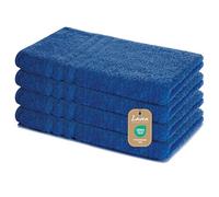 Lavea Set di asciugamani in 100% cotone - Serie Elena - Perfezionare per Hotel & Spa - morbido e resistente - 4 Pezzi 50 x 100 cm - Asciugamano medio - Blu Royal