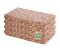 Lavea Set di asciugamani in 100% cotone - Serie Elena - Perfezionare per Hotel & Spa - morbido e resistente - 4 Pezzi 50 x 100 cm - Asciugamano medio - Cappuccino