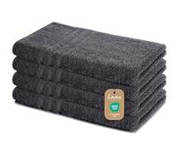 Lavea Set di asciugamani in 100% cotone - Serie Elena - Perfezionare per Hotel & Spa - morbido e resistente - 4 Pezzi 50 x 100 cm - Asciugamano medio - Antracite