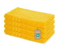 Lavea Set di asciugamani in 100% cotone - Serie Elena - Perfezionare per Hotel & Spa - morbido e resistente - 4 Pezzi 50 x 100 cm - Asciugamano medio - Giallo Colza