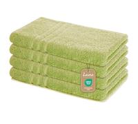 Lavea Set di asciugamani in 100% cotone - Serie Elena - Perfezionare per Hotel & Spa - morbido e resistente - 4 Pezzi 50 x 100 cm - Asciugamano medio - Verde Tiglio